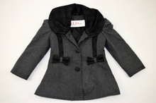 Детско стилно палто за момиче с дантела 3-8 г.