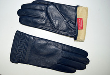 Дамски ръкавици ЕСТЕСТВЕНА КОЖА - 010 - тъмно сини