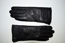 Дамски ръкавици ЕСТЕСТВЕНА КОЖА - черни