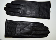 Дамски ръкавици ЕСТЕСТВЕНА КОЖА - 012 - черни