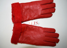 Дамски ръкавици - 018 - ЕСТЕСТВЕНА КОЖА - червени