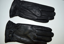 Мъжки ръкавици ЕСТЕСТВЕНА КОЖА - черни- код 003