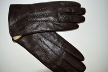 Мъжки ръкавици ЕСТЕСТВЕНА КОЖА - тъмно кафяви- код 005