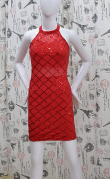 Елегантна дамска рокля - EVA - червена