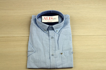 Ленена мъжка риза - LINEN - светло синя от М до 8XL