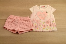 Бебешки комплект момиче - MONY - розов от 12 до 36 месеца