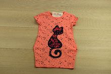 Детска ежедневна рокля - CAT - тъмно розова за 3, 5, 6 годишни