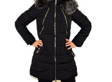 Дамско дълго зимно яке - 1612 - черно