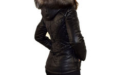 черно кожено яке с пух