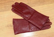 Дамски ръкавици естествена кожа код 024-бордо