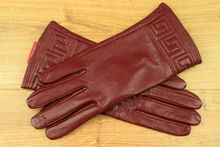 Дамски ръкавици естествена кожа код 026-бордо