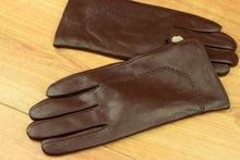 Мъжки ръкавици естествена кожа код 008-тъмно кафяви