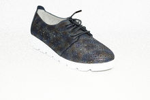 Дамски ниски обувки с връзки - 0098 - сини