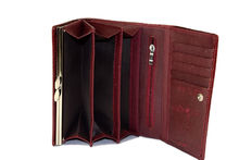 дамско портмоне естествена кожа червено