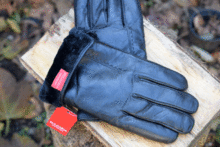 Мъжки ръкавици ЕСТЕСТВЕНА КОЖА с дебела вата- код 020-черни