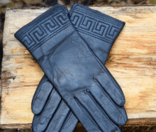Дамски ръкавици ЕСТЕСТВЕНА КОЖА- код 054-тъмно сини