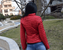 дамско тънко червено яке