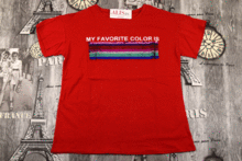 Дамска тениска -552- червена с пайети