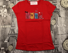 Дамска тениска -20136- червена