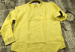 жълта ленена мъжка риза