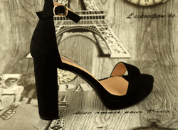 дамски елегантни сандали на дебел ток