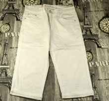 Летен дамски 7/8 панталон - размер до 38 - MIS CHERRY - бял