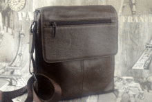 Луксозна мъжка чанта ЕСТЕСТВЕНА КОЖА - 0602 - кафява