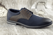 Мъжки спортно - елегантни обувки 188163 - тъмно сини