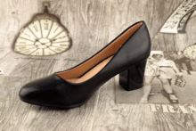 дамски обувки с дебел ток естествена кожа