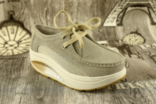 Дамски обувки на платформа ЕСТЕСТВЕНА КОЖА - 186020 - сиви