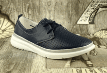 Дамски спортни обувки ЕСТЕСТВЕНА КОЖА - 159046 - тъмно сини