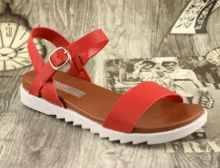 Ниски сандали - 088086- червени