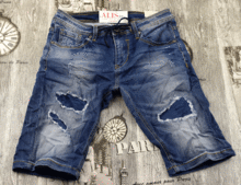 Мъжки къси дънки - 6637 - тъмно сини