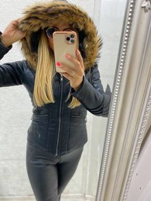 дамско зимно кожено яке