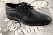 Мъжки официални обувки - 19666 - ЕСТЕСТВЕНА КОЖА - черни