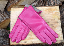 Дамски ръкавици ЕСТЕСТВЕНА КОЖА-код 061-циклама