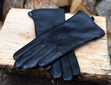 Дамски ръкавици ЕСТЕСТВЕНА КОЖА-код 065-черни