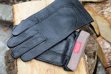 Мъжки ръкавици ЕСТЕСТВЕНА КОЖА големи размери-код 026-черни