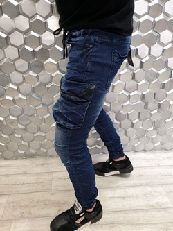 Мъжки дънки със странични джобове 9532