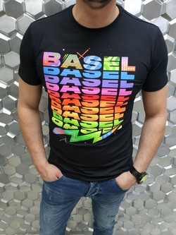 Мъжка тениска с цветни букви 8122