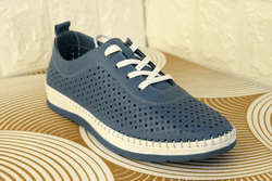 Дамски спортни обувки ЕСТЕСТВЕНА КОЖА - 633005 - сини