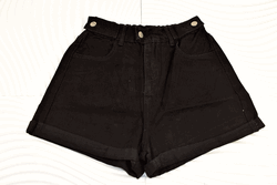 Къси дамски дънкови панталони - 4542 - черни