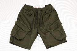 Мъжки къси панталони със странични джобове - 79039 - зелени