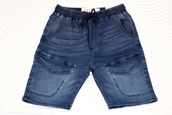 Мъжки къси дънки със странични джобове - 37688 - сини