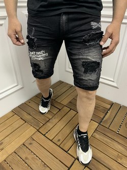 Мъжки къси дънки - 7575 - черни