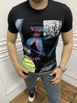 Мъжка тениска АРТ - 20270 - черна
