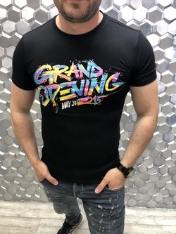 Мъжка тениска - 20172 - GRAND OPENING - черна