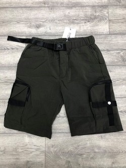Мъжки къси панталони със странични джобове - 9725 ENOS - тъмно зелени