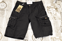 Мъжки къси карго панталони - 888 - черни