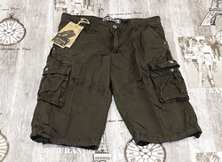 Мъжки къси карго панталони - 1080 - тъмно зелени